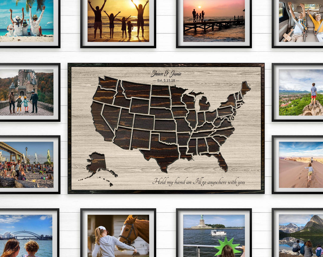 US Map Wood Wall Art