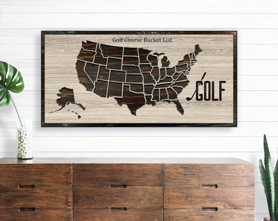 US Push Pin Golfing Map