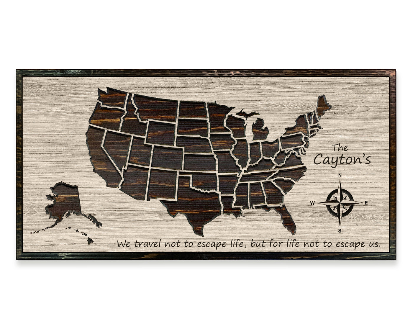 US Pin Map Wood Wall Art