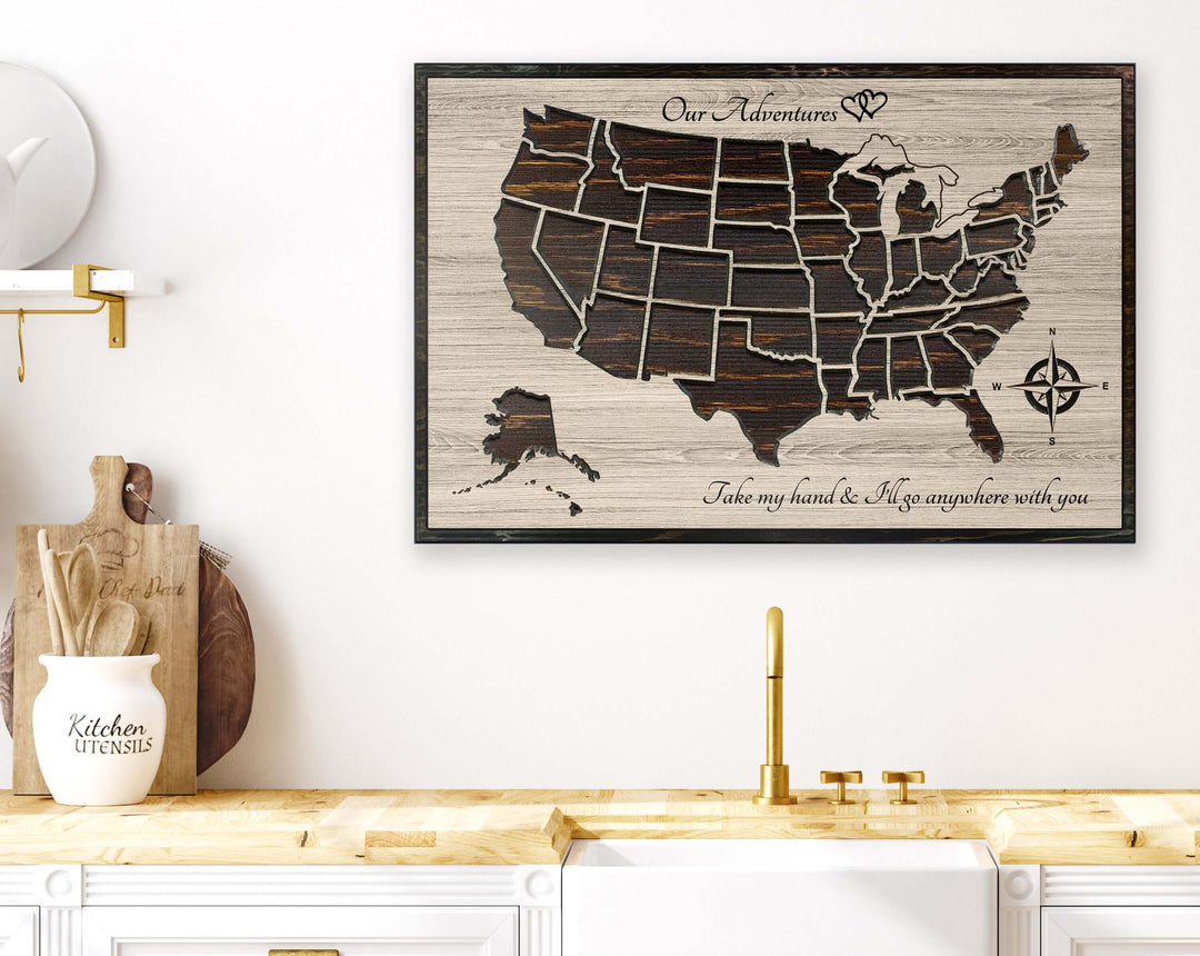 US Map with Compass Picture