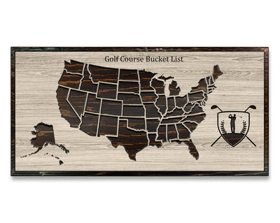 US Push Pin Golf Map