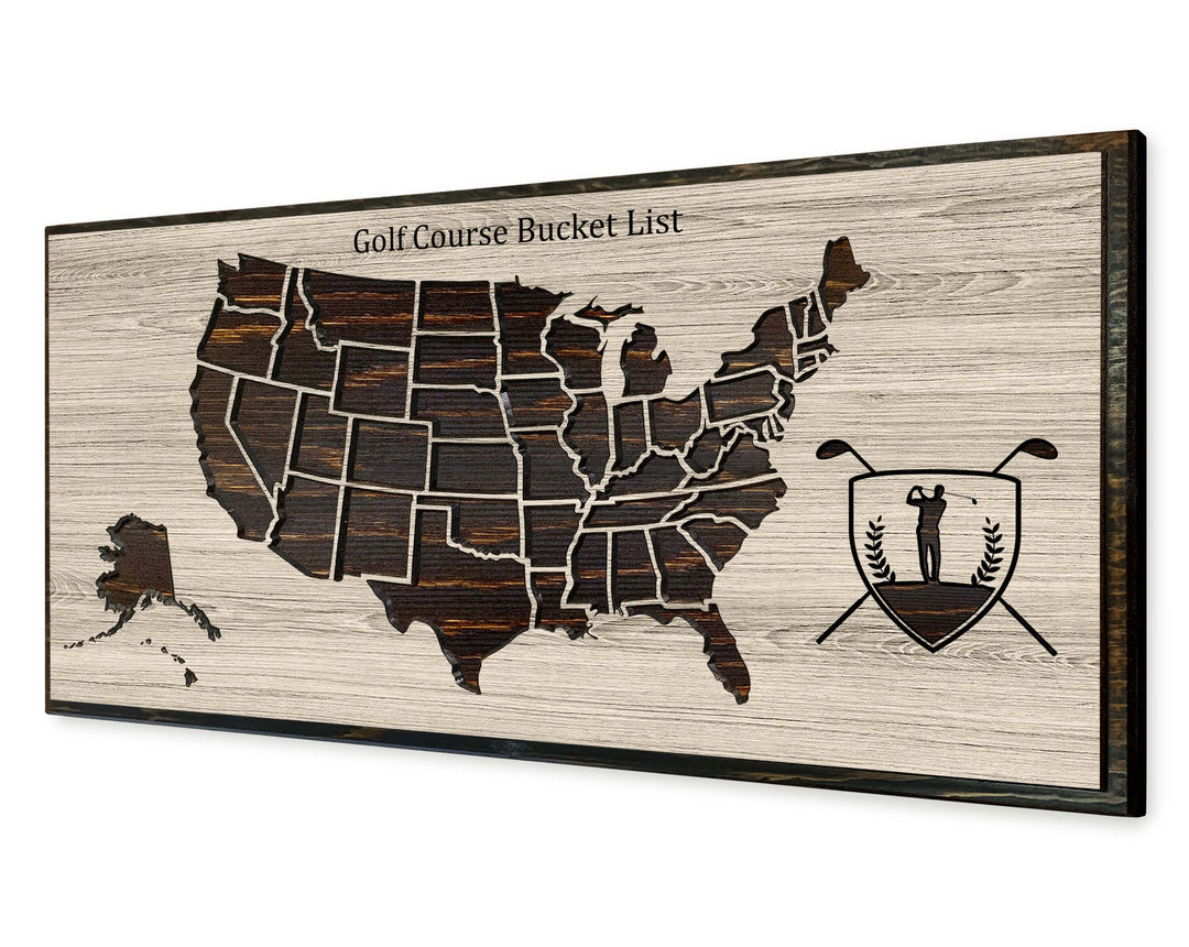 US Push Pin Golfing Map