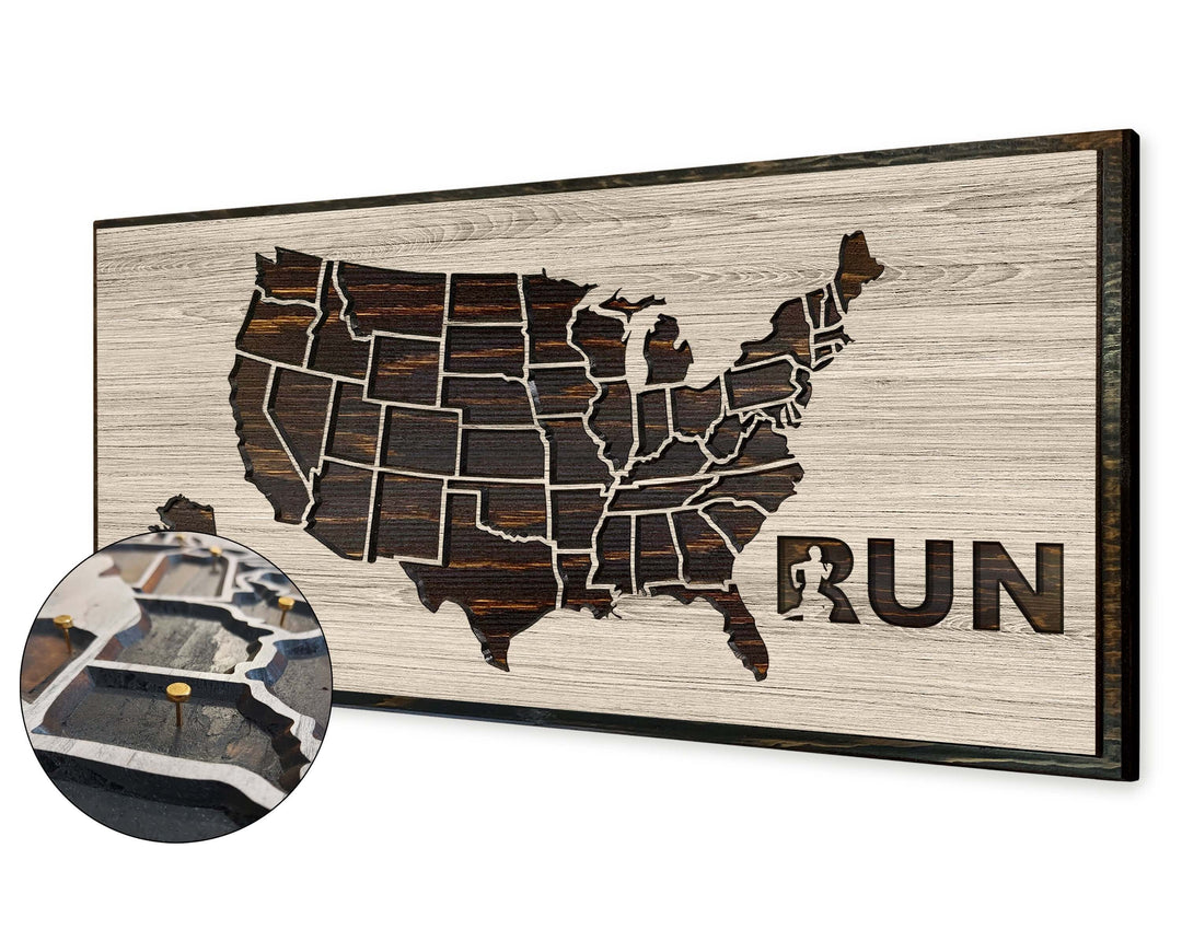 US Push Pin Running Map