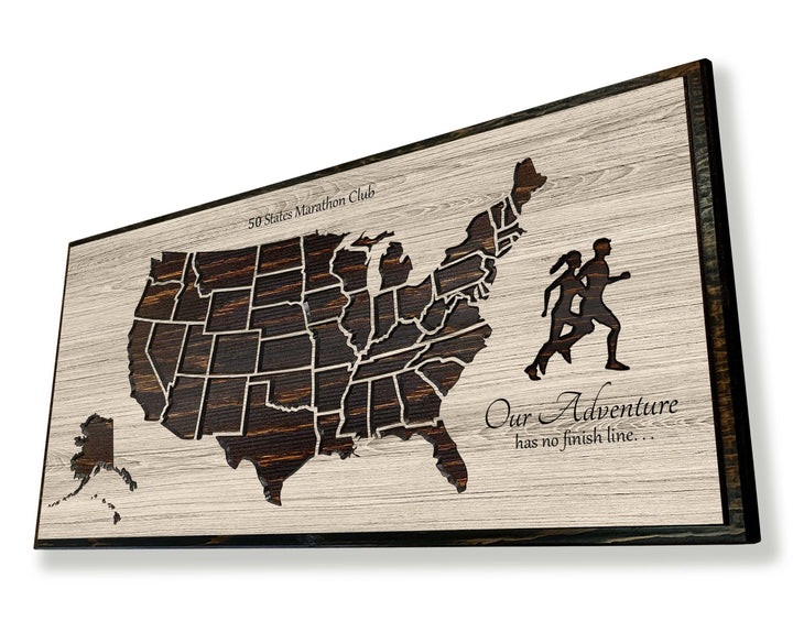 US Marathon Running Map Wall Art
