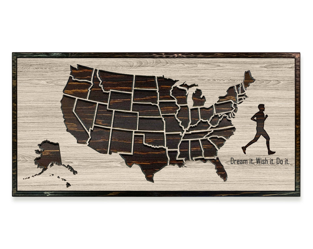 Running US Map wall art