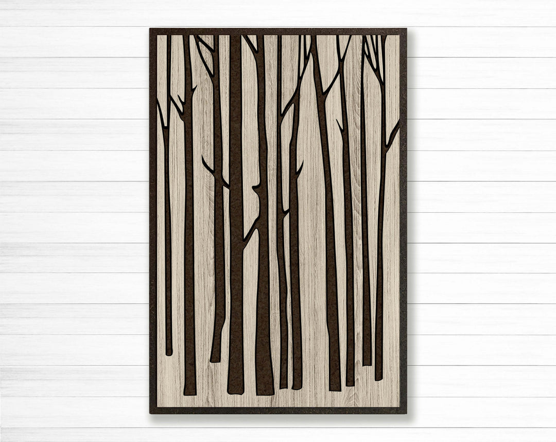 birch tree art - custom wood wall art