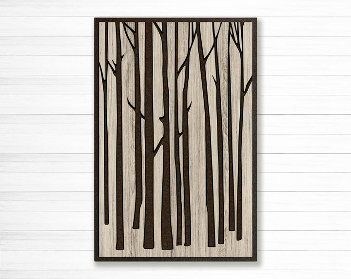 birch tree art - custom wood wall art