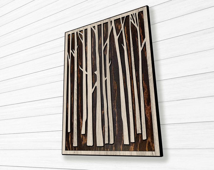 Vertical Birch Tree Art Wood Wall Art Howdy Owl 
