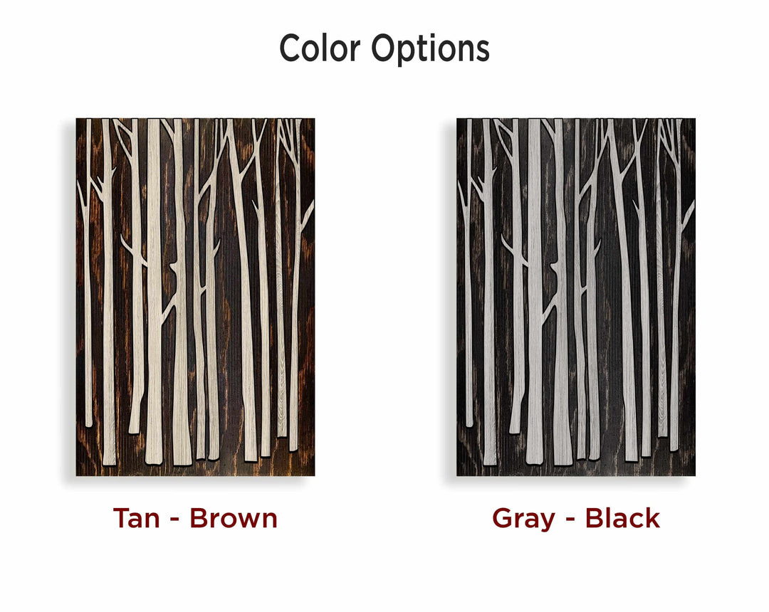 Birch Tree Custom Wood Wall Art - Vertical Hanging Wall Decor