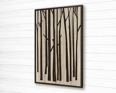 birch tree art - custom wood wall art