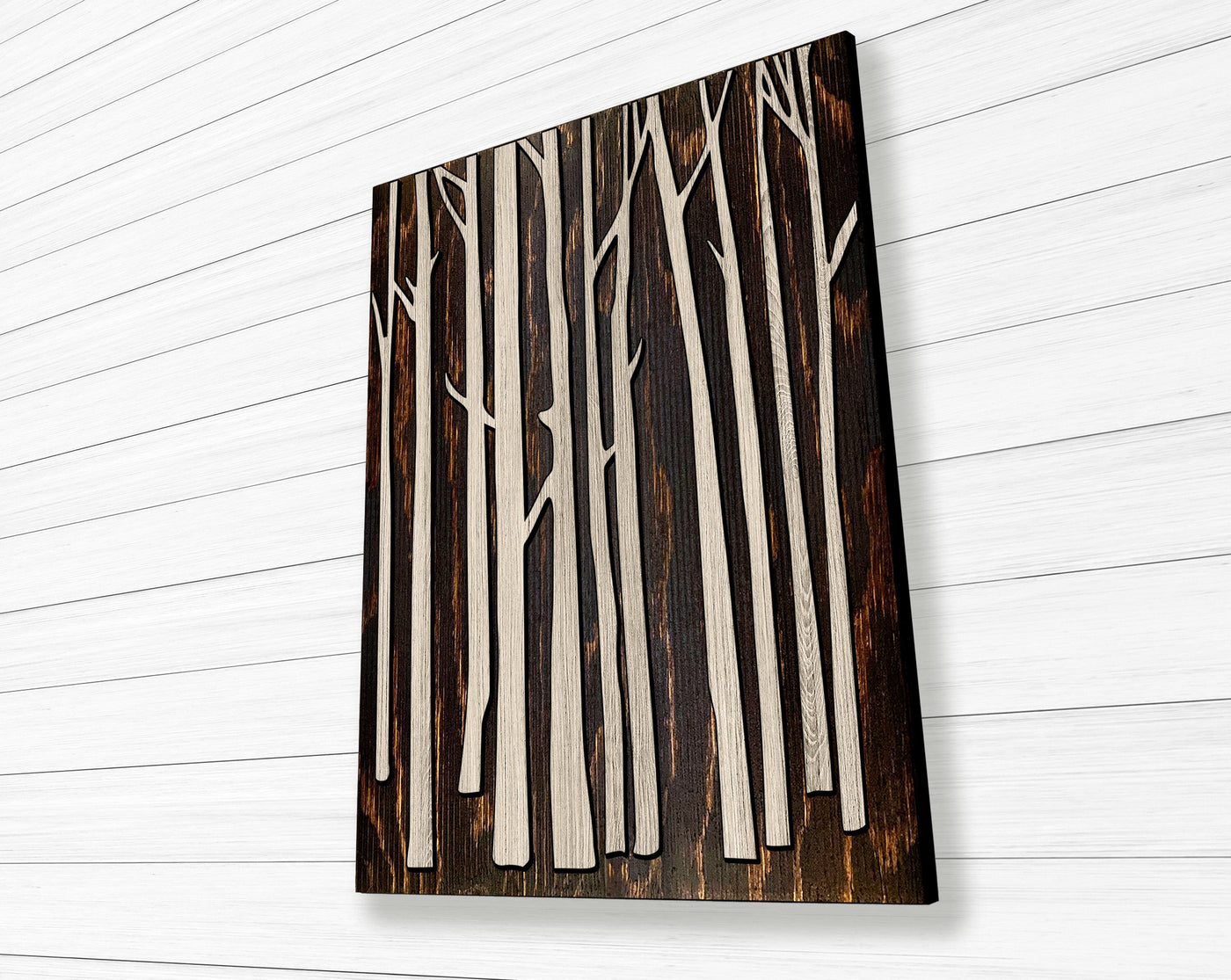 Birch Tree Custom Wood Wall Art - Vertical Hanging Wall Decor