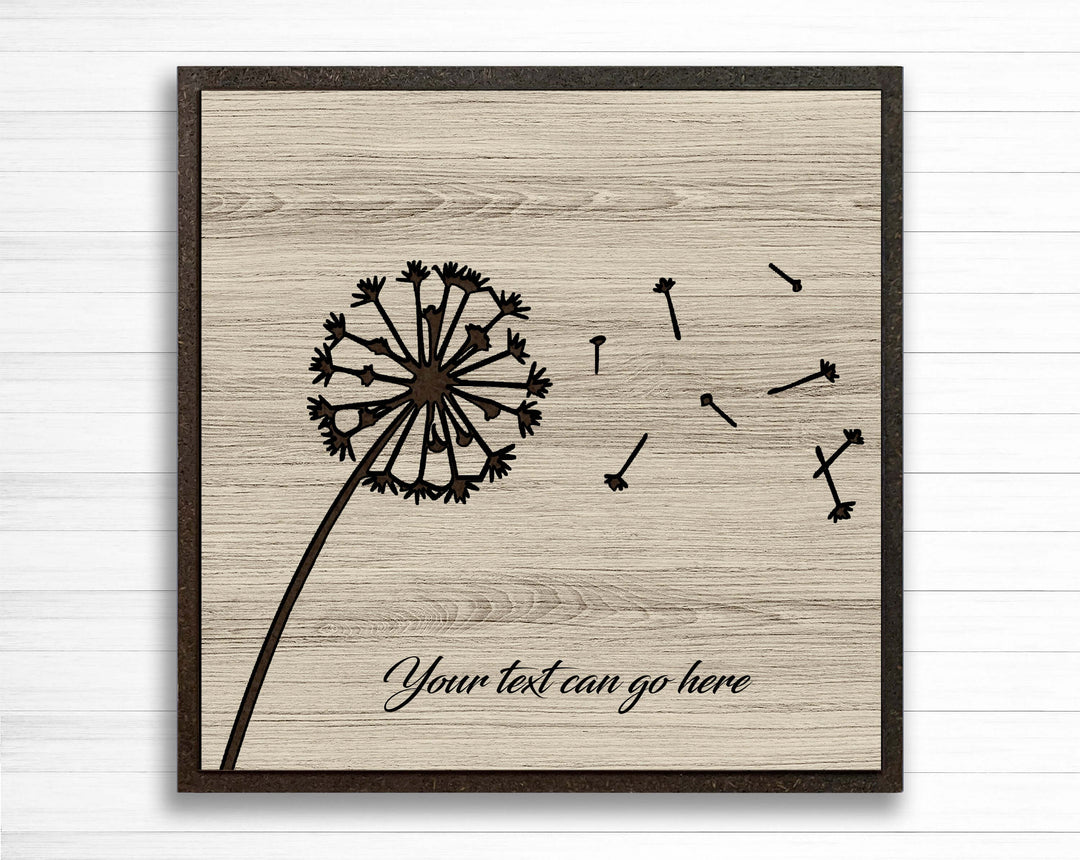Wood Wall Art Carved Dandelion Modern Farmhouse Sign