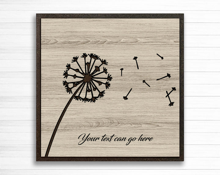 Wood Wall Art Carved Dandelion Modern Farmhouse Sign