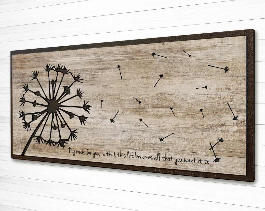 Wood Wall Art Carved Dandelion Modern Farmhouse Sign