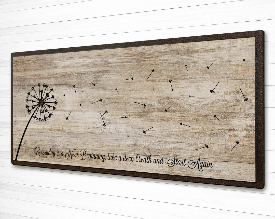 Wood Wall Art Carved Dandelion Modern Farmhouse Sign