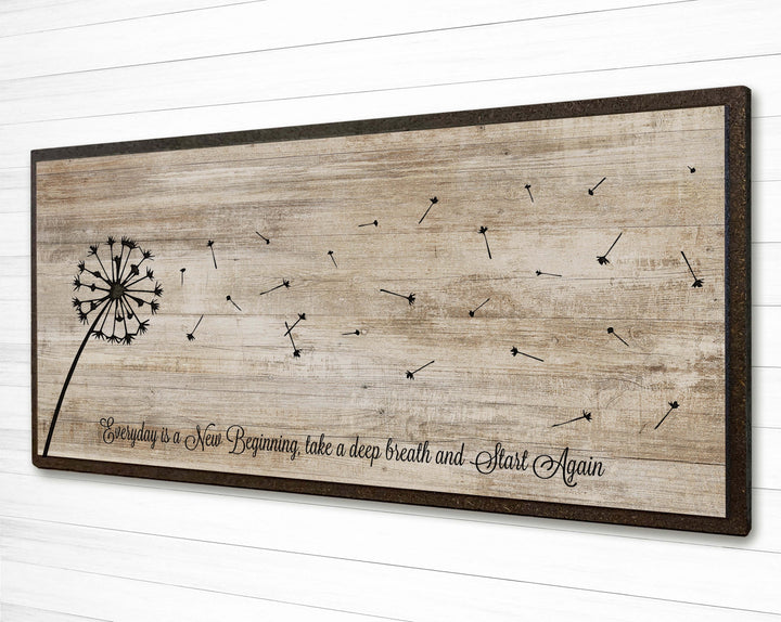 Wood Wall Art Carved Dandelion Modern Farmhouse Sign