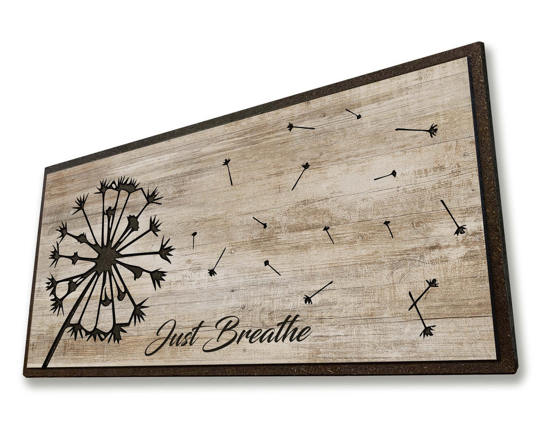 Wood Wall Art Carved Dandelion Modern Farmhouse Sign