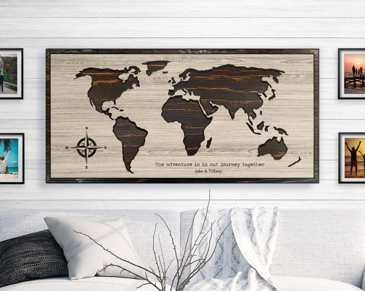 Custom Push Pin World Map Wall Art