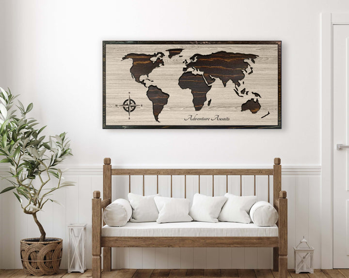 Custom Push Pin World Map Wall Art