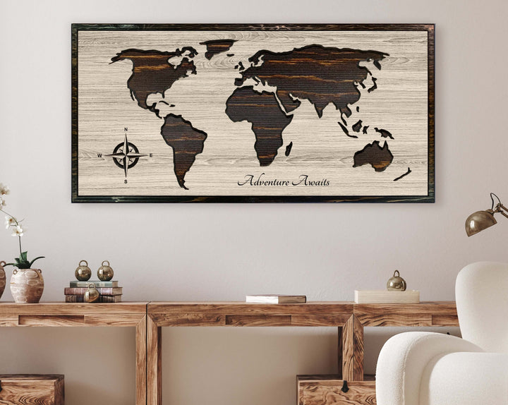 Custom Push Pin World Map Wall Art