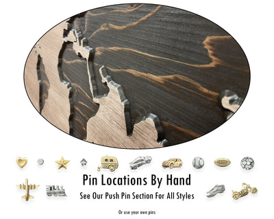 Custom Push Pin World Map Wall Art