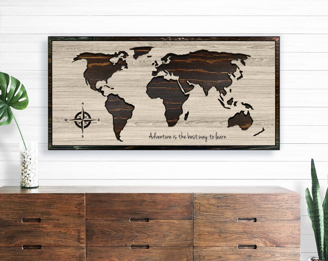 Custom Push Pin World Map Wall Art