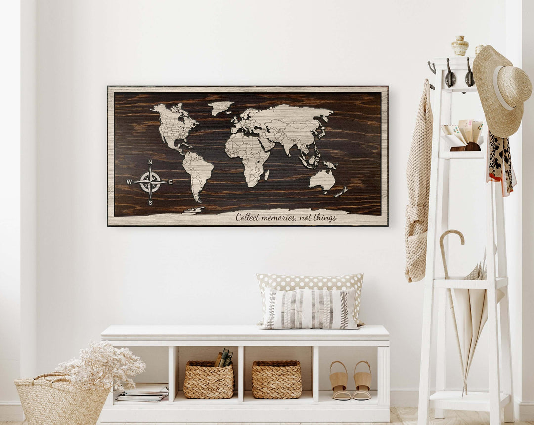 Custom Push Pin World Map Wall Art