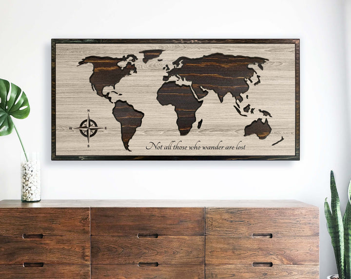 Custom Push Pin World Map Wall Art
