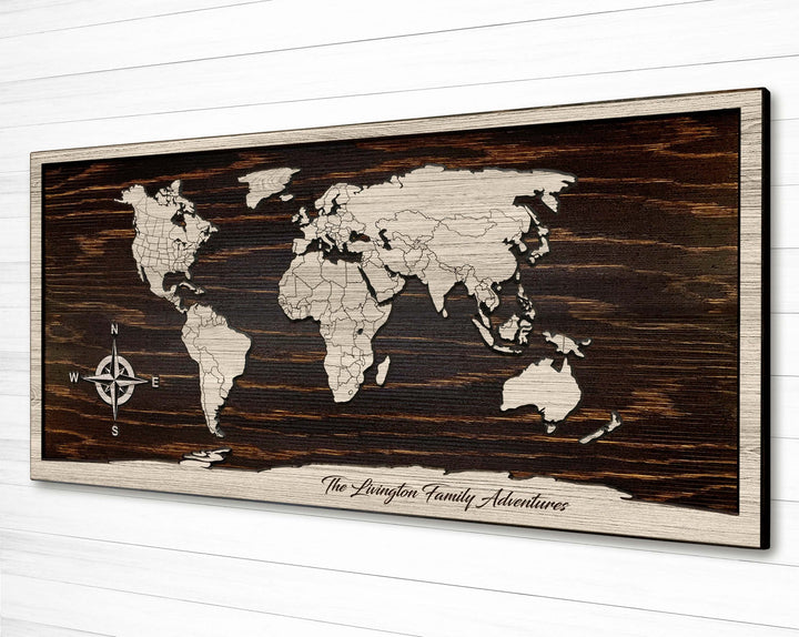 Custom Push Pin World Map Wall Art