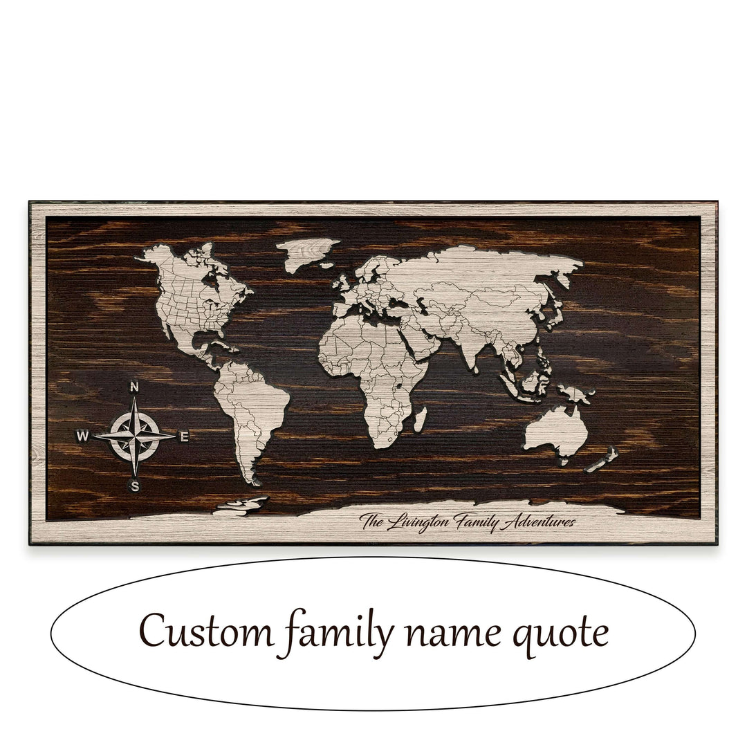 Custom Push Pin World Map Wall Art
