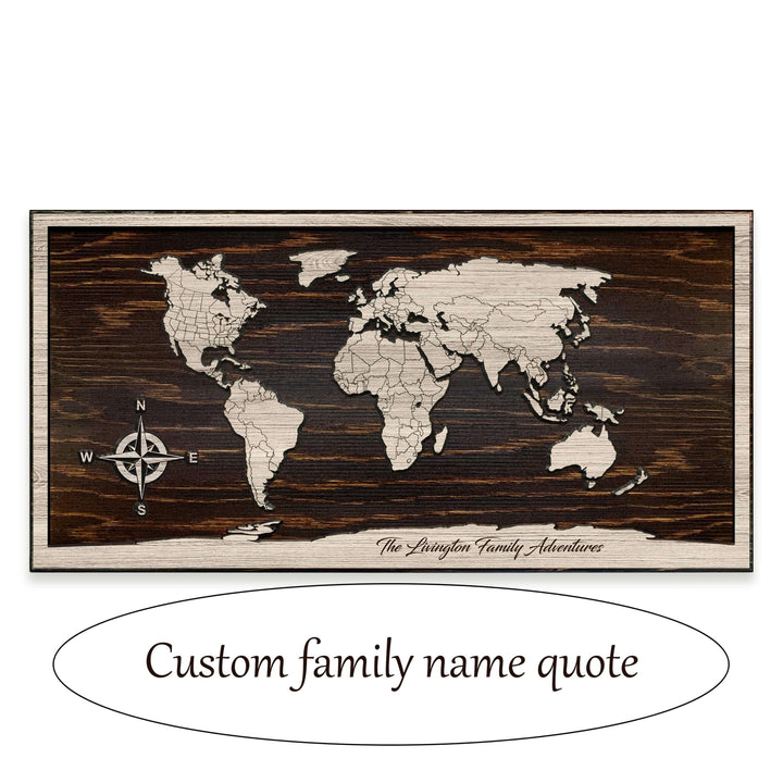Custom Push Pin World Map Wall Art