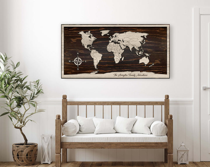 Custom Push Pin World Map Wall Art