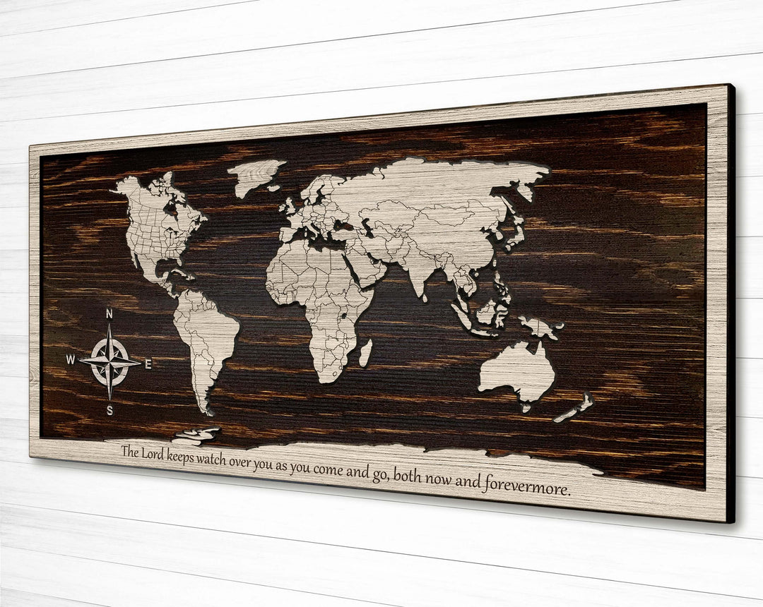 Custom Push Pin World Map Wall Art