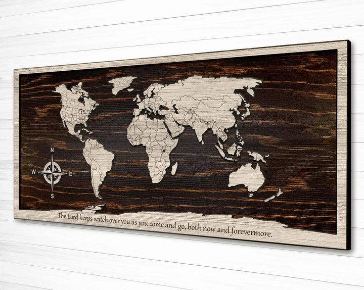 Custom Push Pin World Map Wall Art