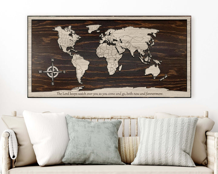 Custom Push Pin World Map Wall Art