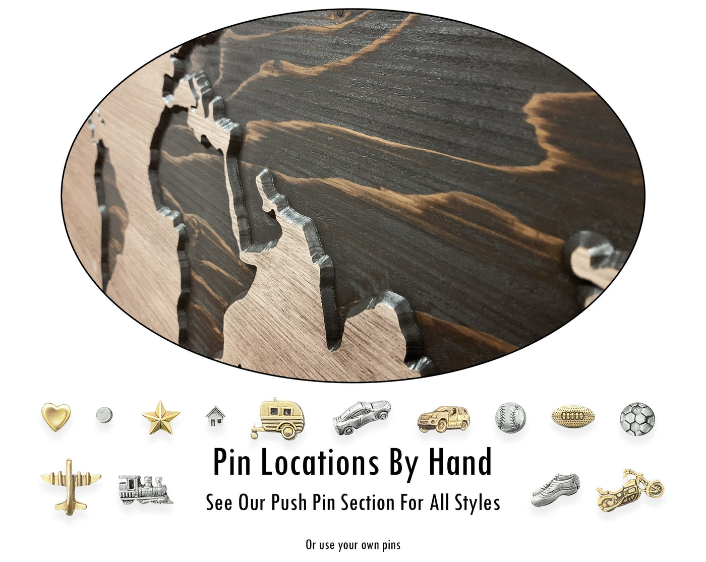 Custom Push Pin World Map Wall Art