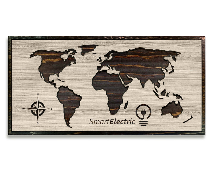 Custom business push pin world map wall art