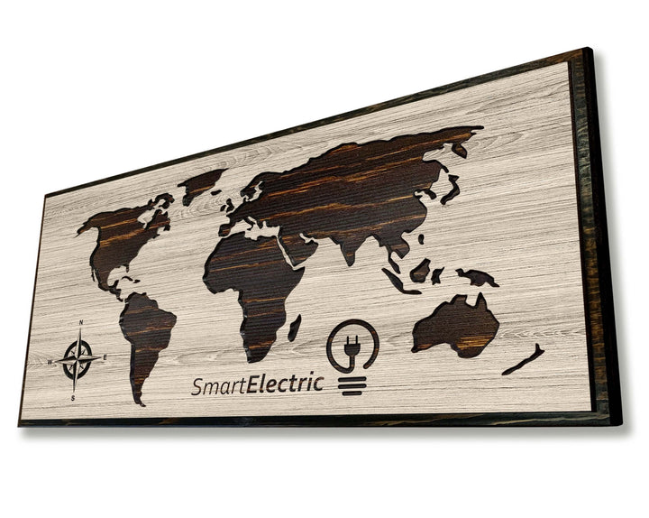 Custom business push pin world map wall art
